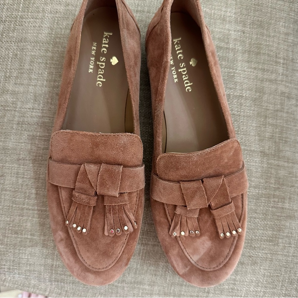 Kate Spade Brown Suede Flats with Tassel Details